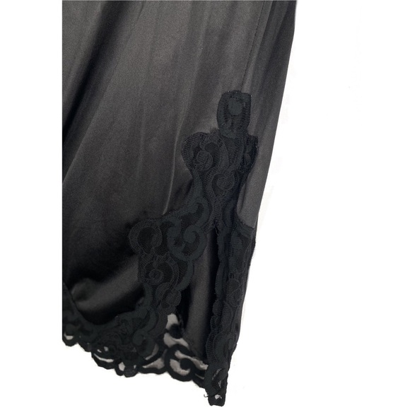 Vintage Cabernet Silky Black‎ Lace Slip Skirt Whimsigoth Fairy Grunge Emo Goth M - Picture 3 of 6